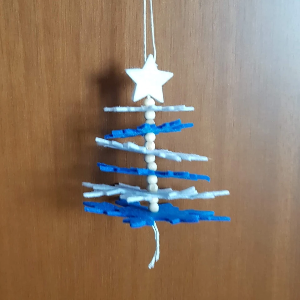 alberello da appendere bianco/blu (2,50)
