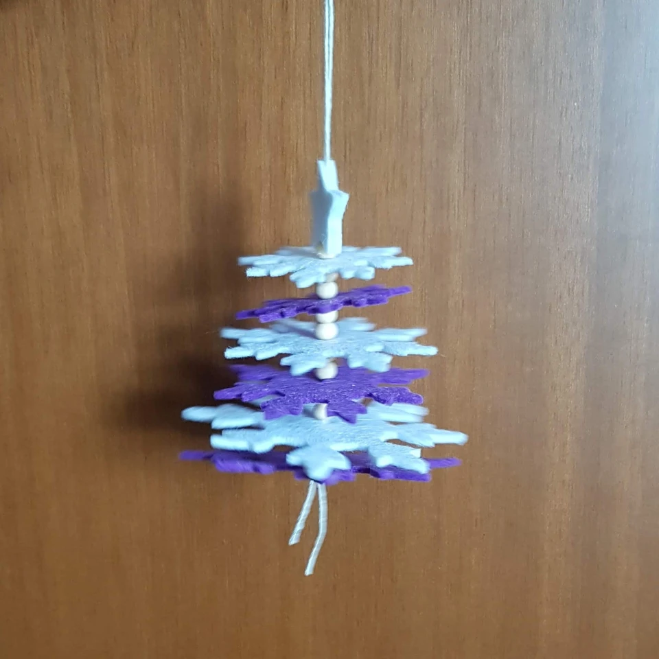 alberello da appendere bianco/viola (2,50)