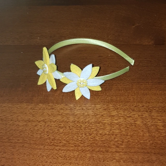 Cerchietto fiori giallo bianco (3)
