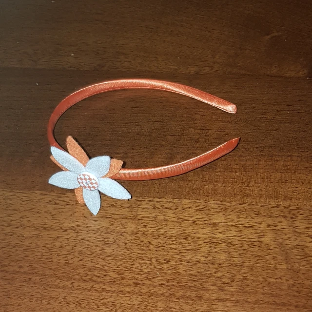 Cerchietto fiore arancio bianco (3)
