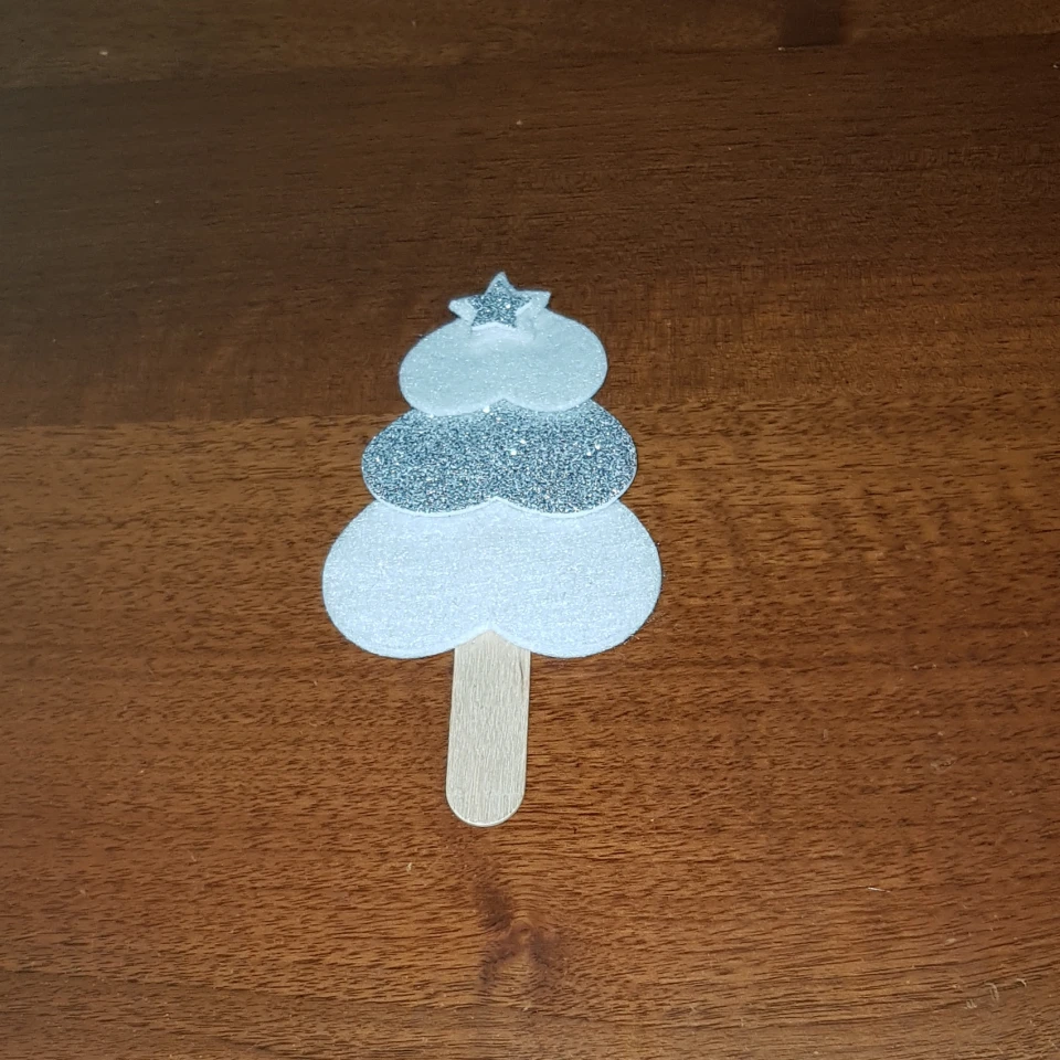 Alberello segnaposto bianco argento (1,5)