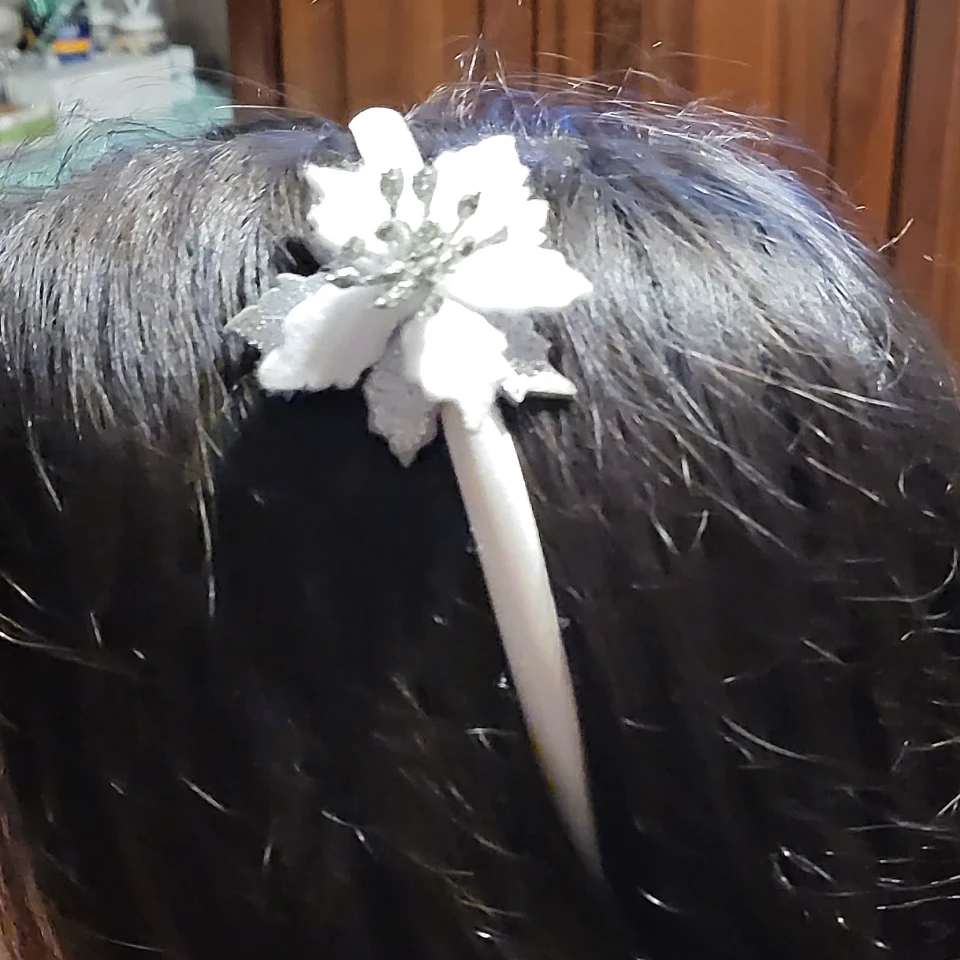 Cerchietto fiore argento (3)