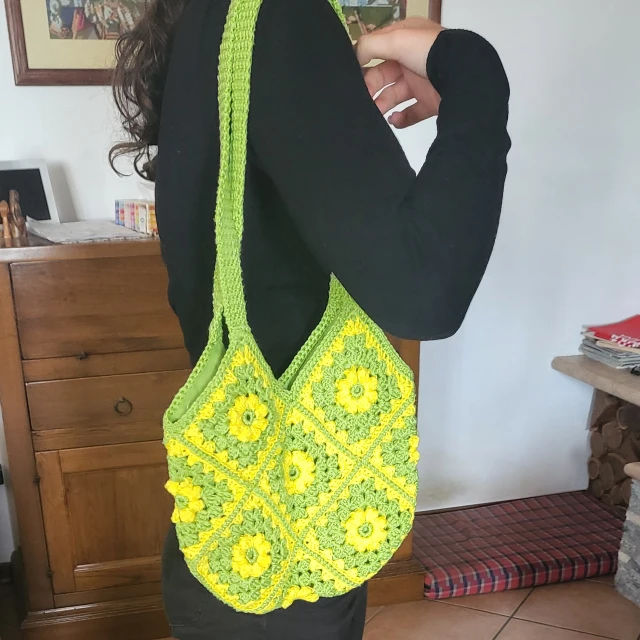 Borsa grannymania in cotone, foderata(20)