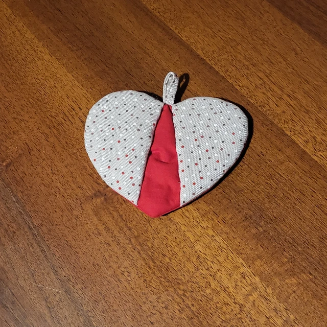 Presina cuore rosso/pois (5)