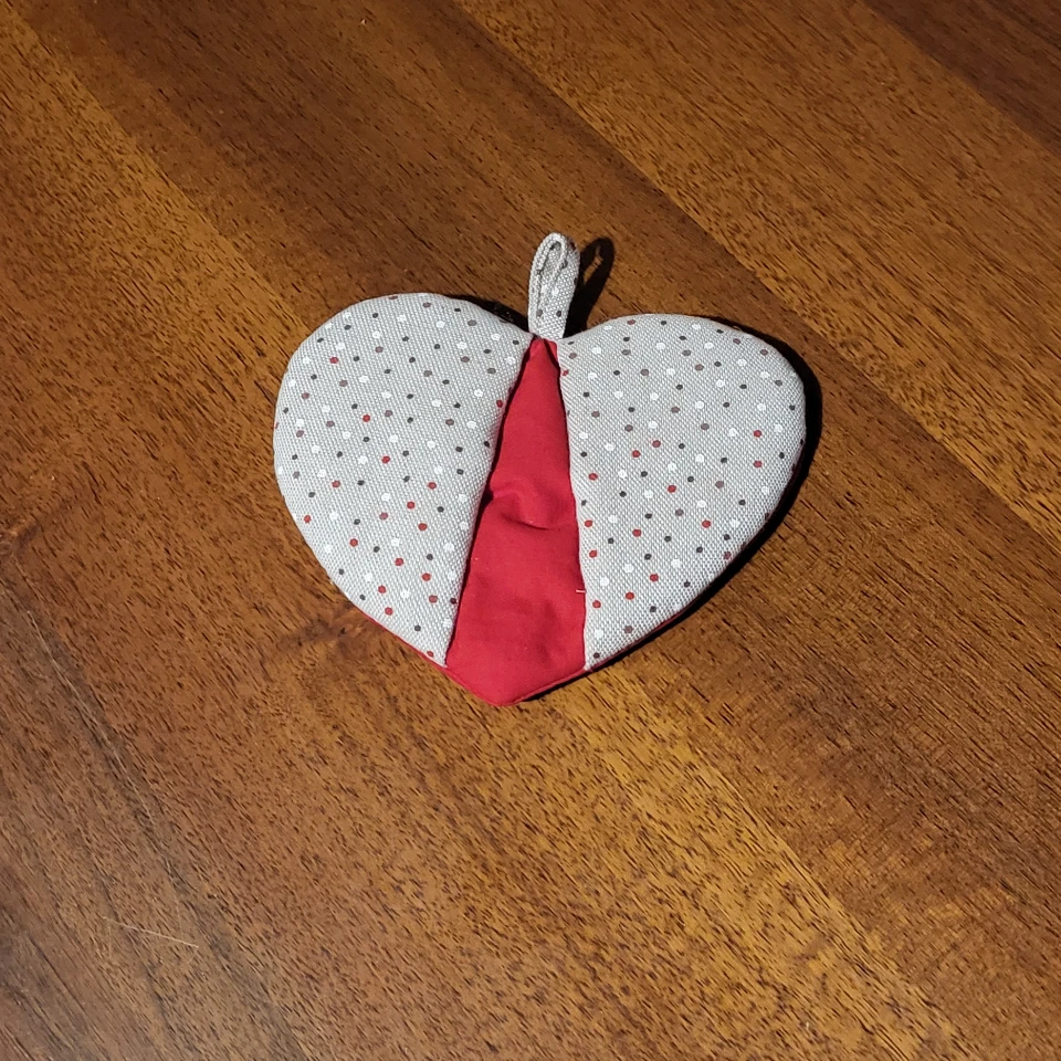 Presina cuore rosso/pois (5)